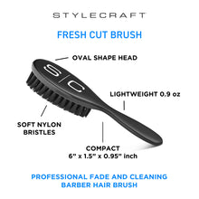 StyleCraft The Fresh Cut Fade & Cleaning Barber Hair Brush (SC318B)